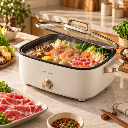 BRIEAF® HeatNest Pro Multi-Function Electric Hot Pot – Rapid Heating, Adjustable Temperature Control, Non-Stick Cooking for Hot Pot, Soup, Stew & Everyday Family Meals 🥑