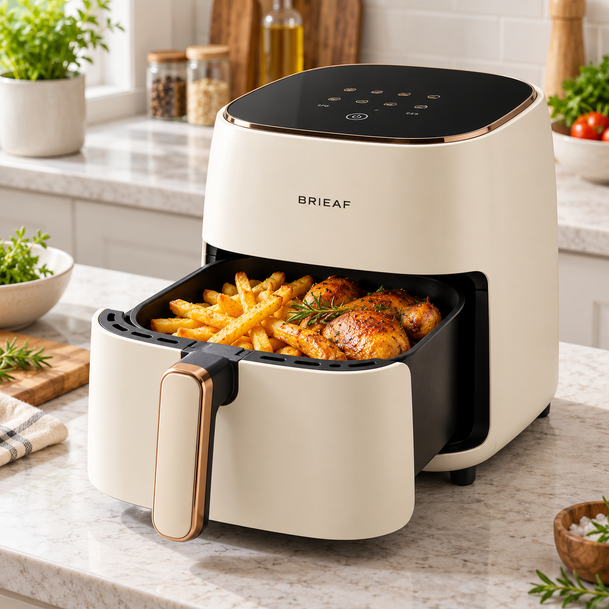 BRIEAF® AirCrisp Pro Compact Air Fryer – 360° Rapid Hot Air Circulation, Oil-Free Cooking & Multi-Function Design for Quick Everyday Meals 🌹