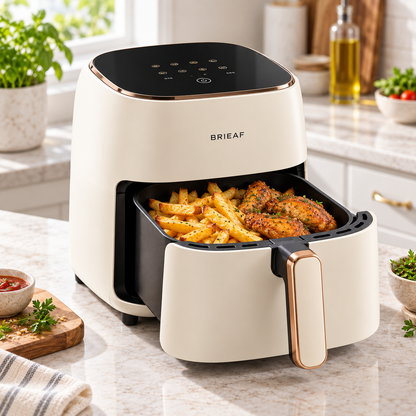 BRIEAF® AirCrisp Pro Compact Air Fryer – 360° Rapid Hot Air Circulation, Oil-Free Cooking & Multi-Function Design for Quick Everyday Meals 🌹