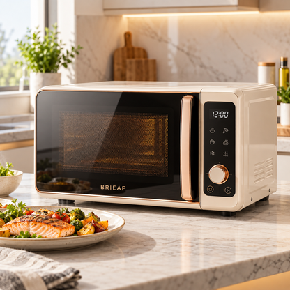 BRIEAF® WavePro Smart Microwave Oven – 360° Even Heating, Adjustable Power, One-Touch Quick Heat, Quiet Operation & Easy-Clean Interior for Everyday Reheating 🥘