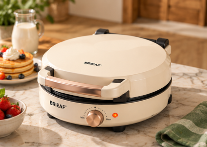 BRIEAF® FlipPro Dual-Sided Electric Pancake Maker – Fast Heating, Adjustable Temperature, Non-Stick Cooking & Compact Design for Breakfast and Snacks 🌿